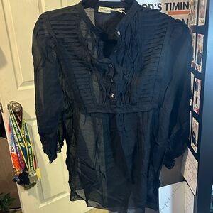 Maxstudio Chic Black Sheer Blouse